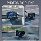 Vjoycar V80 2024 Newest Dashboard Head Up Display OBD2 HUD Total Mileage Car Logo Turbo Boost Security Alarm Water&Oil Temp. RPM