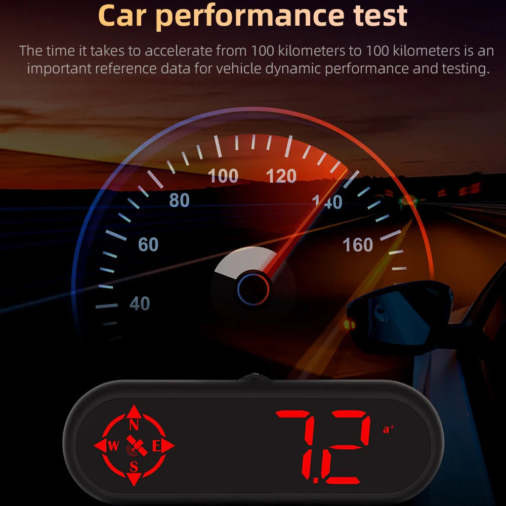 Geyiren G9 GPS HUD - Auto Digital Speedometer Security Over Speed Alarm Clock Compass Odometer Car Head Up Display