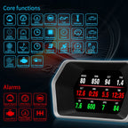 GEYIREN P17 HUD - Car Display GPS On-board Computer Digital Speedometer Water&Oil Temp Gauge OBD2 Head Up Display