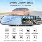 Mrorea 4.3" HD 1080P Rearview Mirror Dash Cam | Dual-Lens Front & Rear Car Recorder