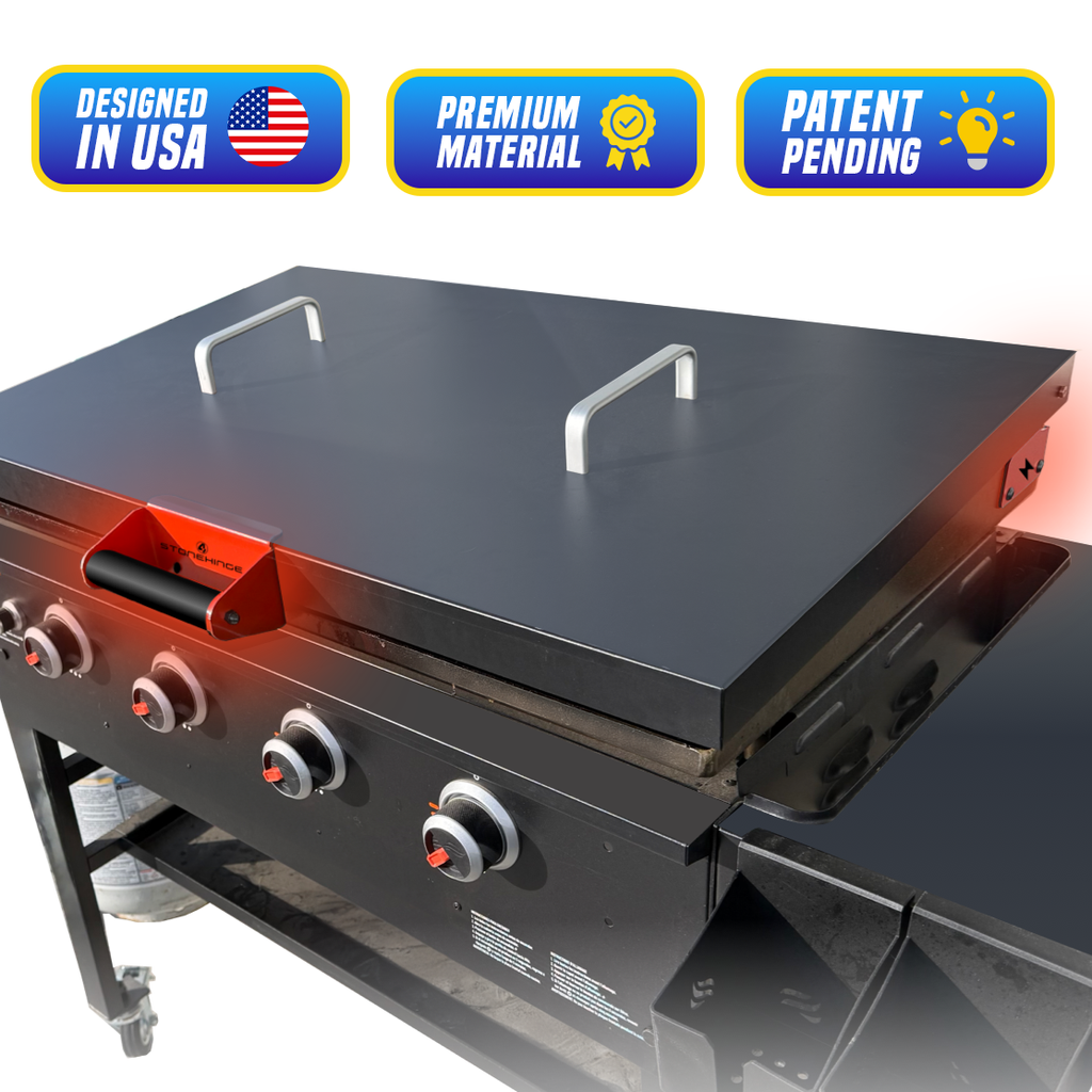 Mrorea The Original Hinge & Handle Kit for Blackstone Griddles | No-Drill Hinged Lid Upgrade