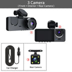 3 Channel Car DVR FHD 1080P 3-Lens Inside Vehicle Dash Cam Three Way Camera DVRs Recorder Video Registrator Dashcam Camcorder