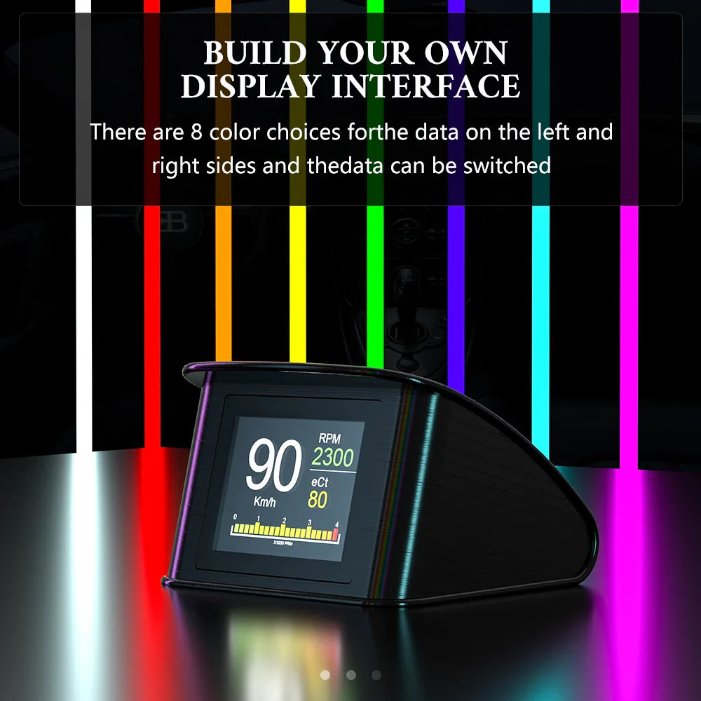 GEYIREN P10 HUD - OBD2 Car Display Head Up Display Smart Digital Speedometer Mileage Water Temperature Turbo Pressure Gauges