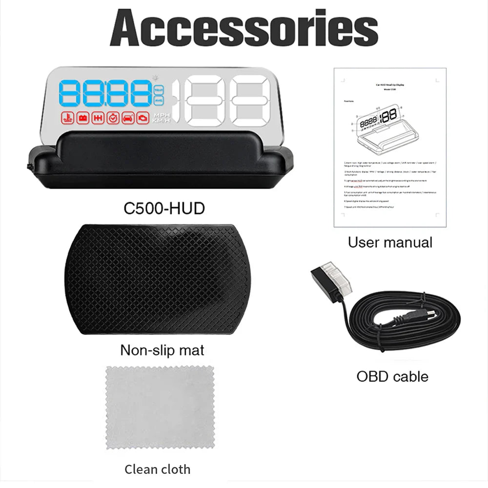 Mrorea car HUD head up display digital speedometer product image 8