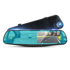 Mrorea 4.3" HD 1080P Rearview Mirror Dash Cam | Dual-Lens Front & Rear Car Recorder