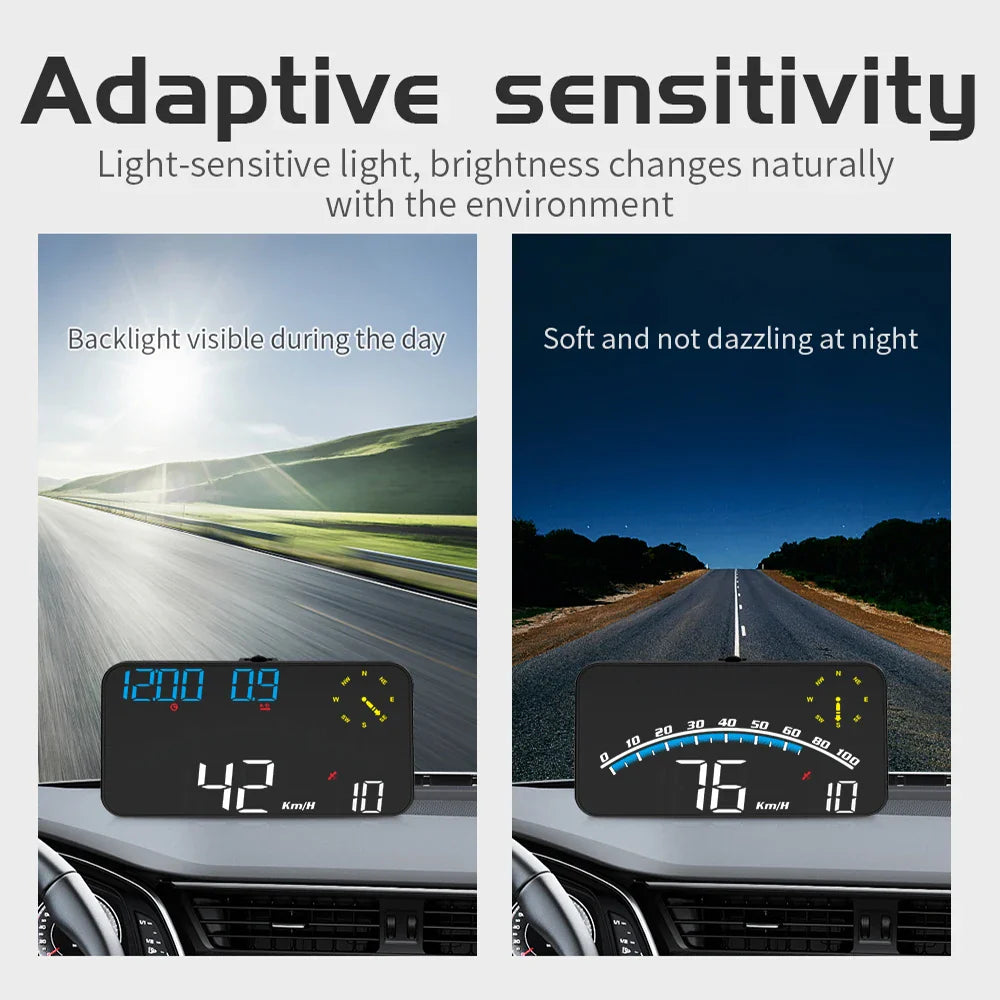 Geyiren G10 HUD - Digital Speedometer MPH KM/H Speed Gauge GPS Head Up Display for All Cars Trucks Motorcycle