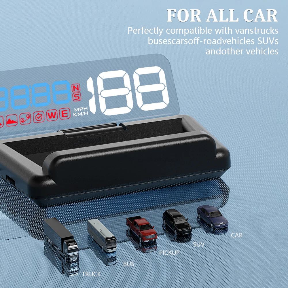 GEYIREN C500 HUD - Auto OBD2 GPS Head-Up Display EOBD Windshield Car Speedometer Projector Digital Accessories For All Car