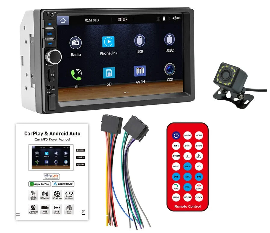 Universal CarPlay Android Auto 7Inch 2 Din Car Radio Autoradio Multimedia Player For Ford VW Golf 7018