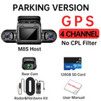 FONDIM Mini Hidden Car Dash Cam M8S 4CH DVR 360 HD 4*1080P 24H Parking Monitor Video Car Recorder Night Vision GPS WIFI 256GBmax