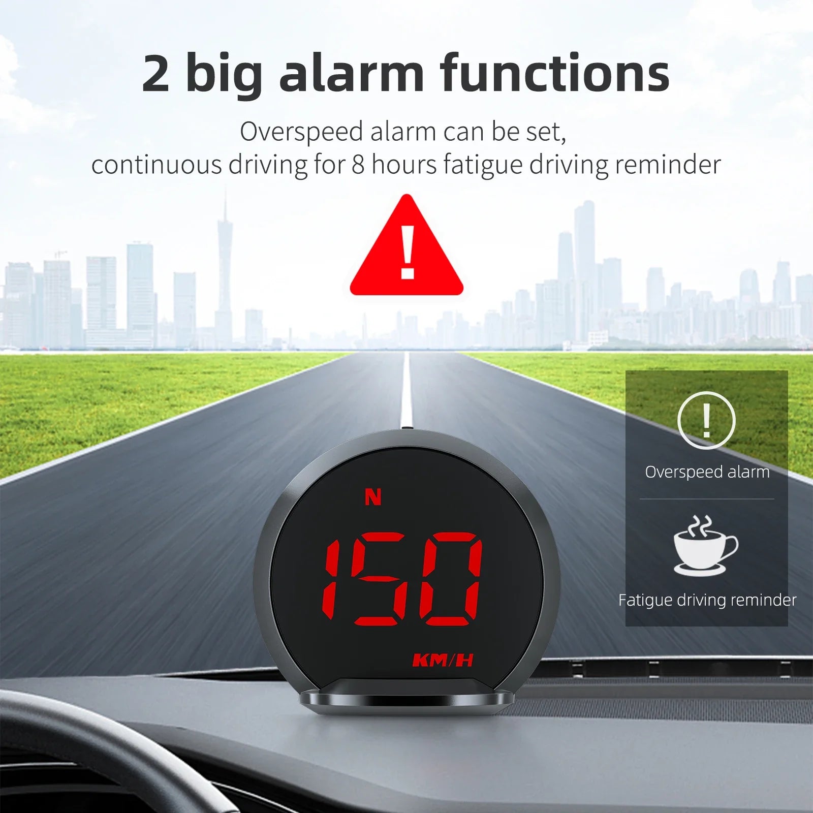 Geyiren G13 HUD - GPS Digital Speedometer Head Up Display Car Projector Over Security Speed Alarm km/h Clock Odometer Universal Auto Gauge