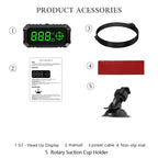 Geyiren G7 HUD - Digital Speedometer Over Speed Alarm Security Big Font KM/H Smart GPS Head-up Display Fit All Cars