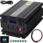 VEVOR Modified Sine Wave Power Inverter 1500W-5000W DC 12/24V to AC 110/120V with LCD Display Remote Controller for Camping Use