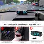 Geyiren G9 GPS HUD - Auto Digital Speedometer Security Over Speed Alarm Clock Compass Odometer Car Head Up Display