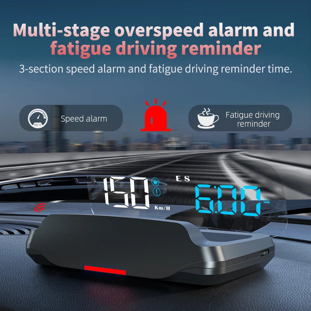 Geyiren C7 HUD - Digital Speedometer Time Odometer KMH MPH Speed Alarm GPS Head Up Display Fit All Cars