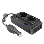 Car Inverter 200w 12v To 220v Voltage Converter With Smart Real Time Led Digital Display Eu Plug Socket Voltage Converter