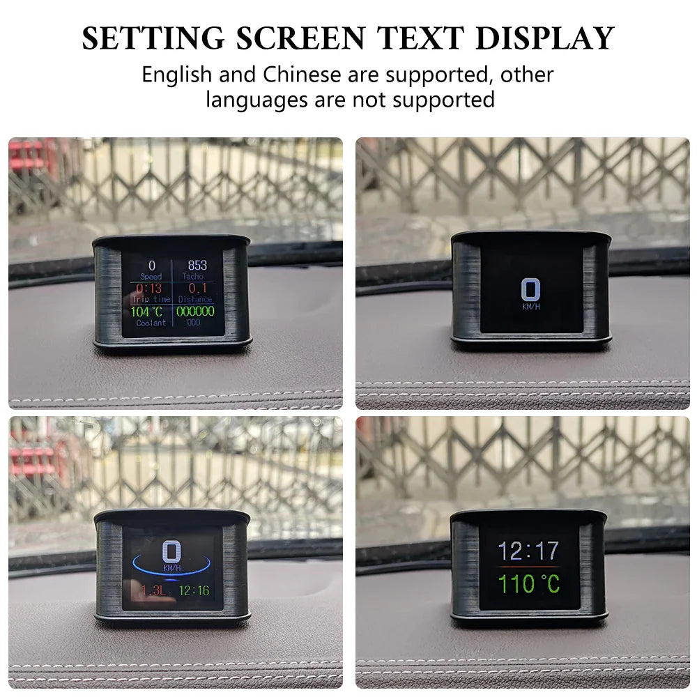 GEYIREN P10 HUD - OBD2 Car Display Head Up Display Smart Digital Speedometer Mileage Water Temperature Turbo Pressure Gauges
