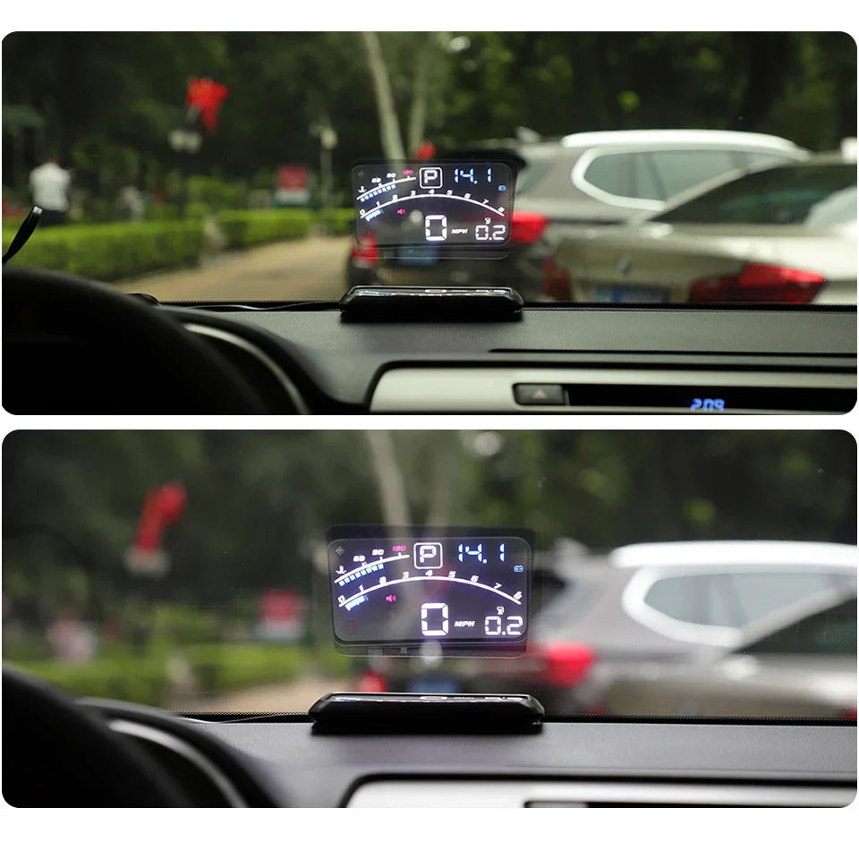 VJOYCAR HUD Head Up Display 5.5" Car Overspeed Warning OBDII EUOBD Auto Windshield Projector Alarm System RPM KM/H MPH