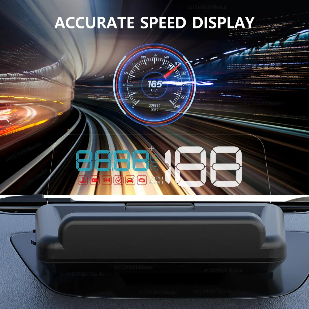GEYIREN C500 HUD - Auto OBD2 GPS Head-Up Display EOBD Windshield Car Speedometer Projector Digital Accessories For All Car