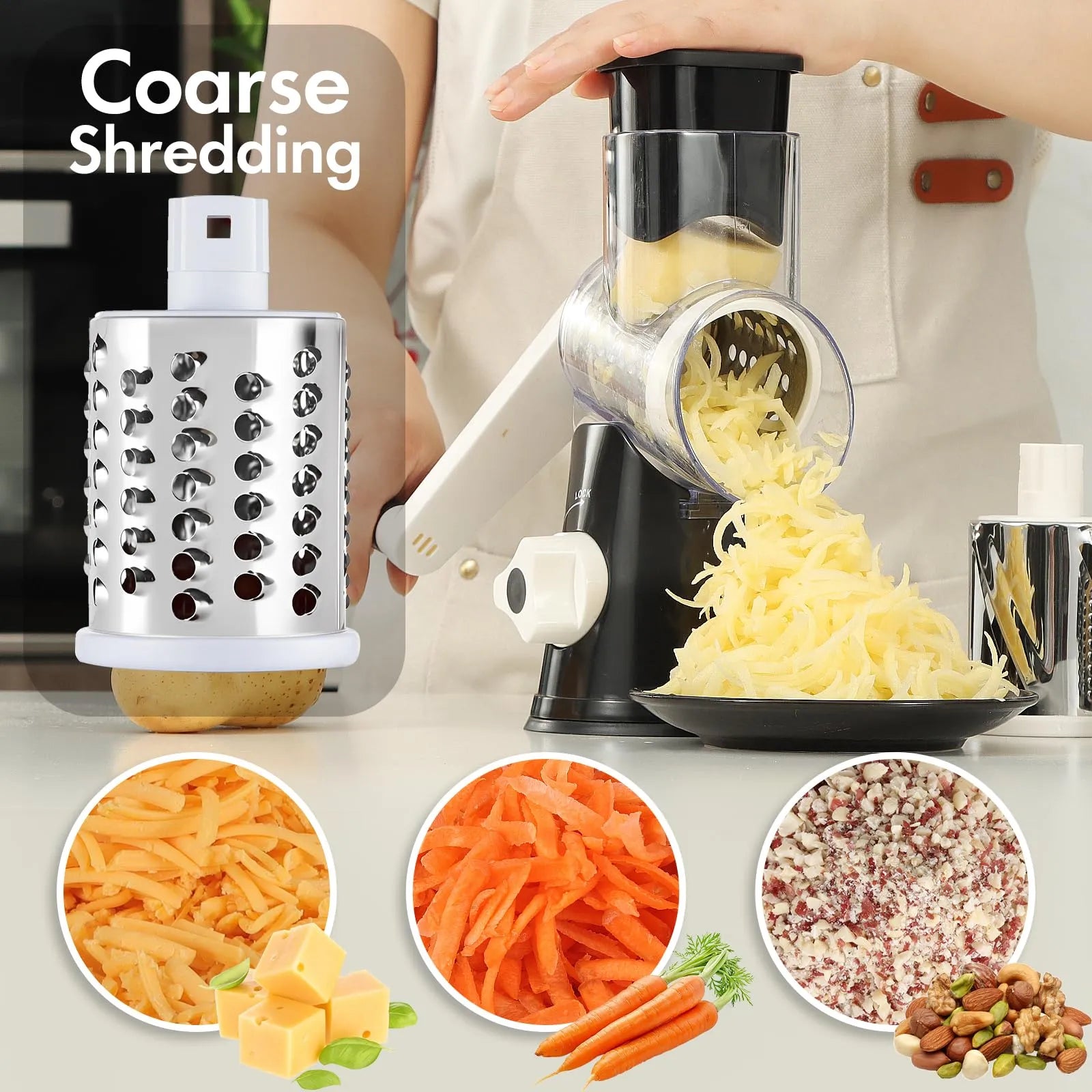 Mrorea Manual Rotary Cheese Grater Shredder