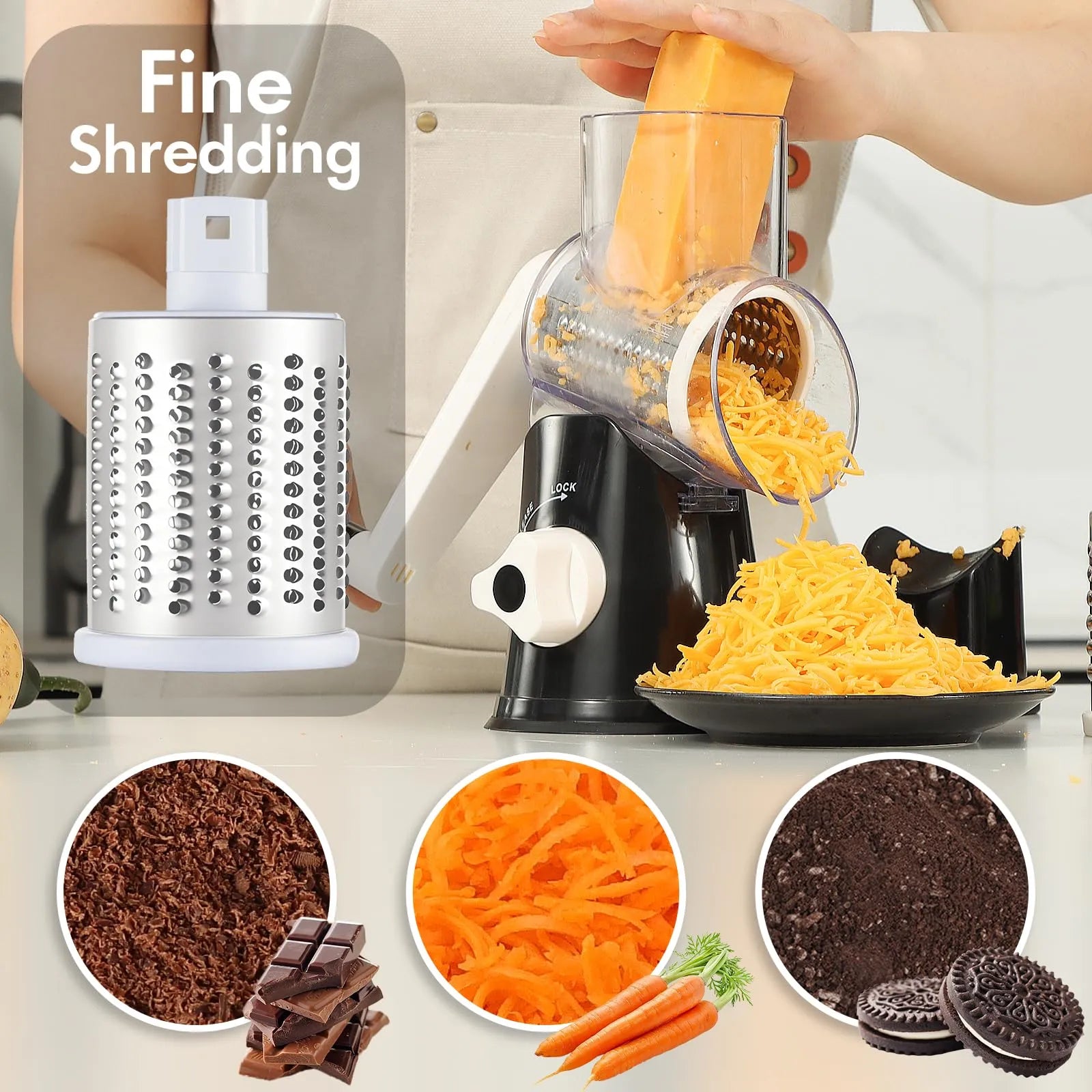 Mrorea Manual Rotary Cheese Grater Shredder