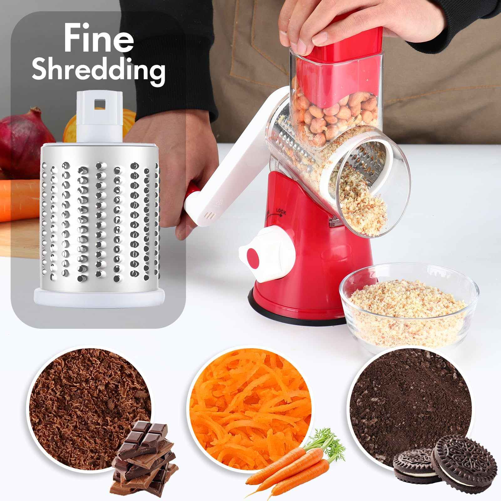 Mrorea Manual Rotary Cheese Grater Shredder