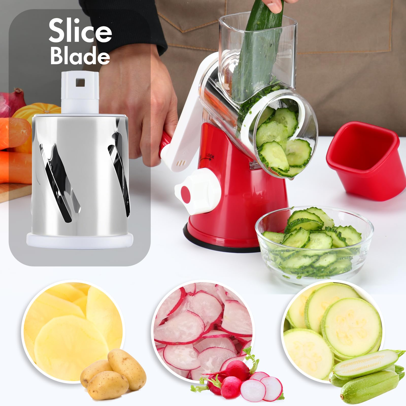 Mrorea Manual Rotary Cheese Grater Shredder
