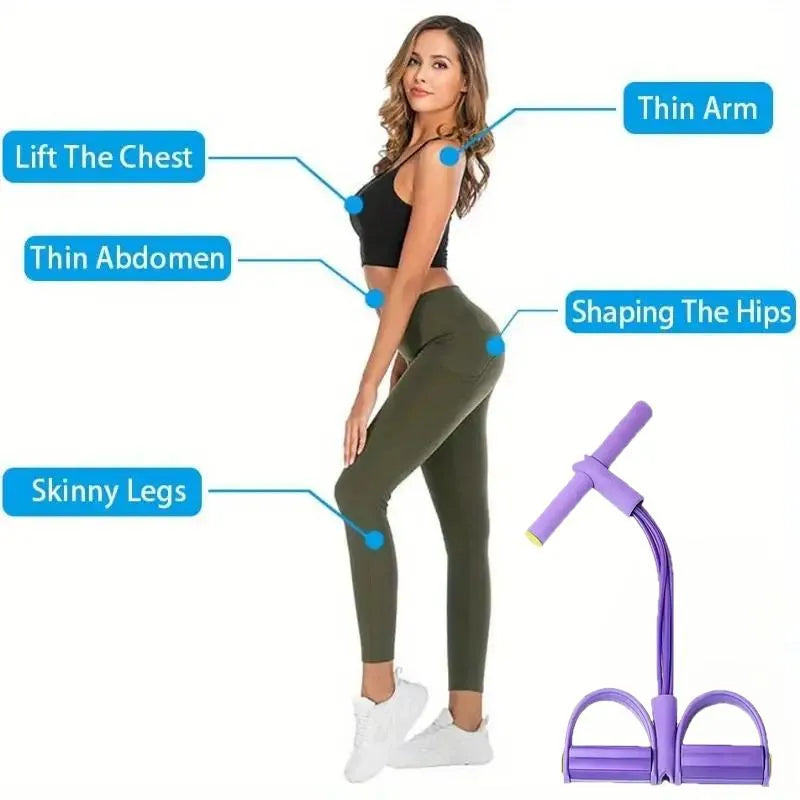 Mrorea 6-Tube Foot Pedal Resistance Band Trainer for fitness workout and wellness routine image 4