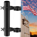 Mrorea aluminum RV ladder flagpole mount installed on camper ladder