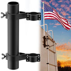 Mrorea aluminum RV ladder flagpole mount installed on camper ladder