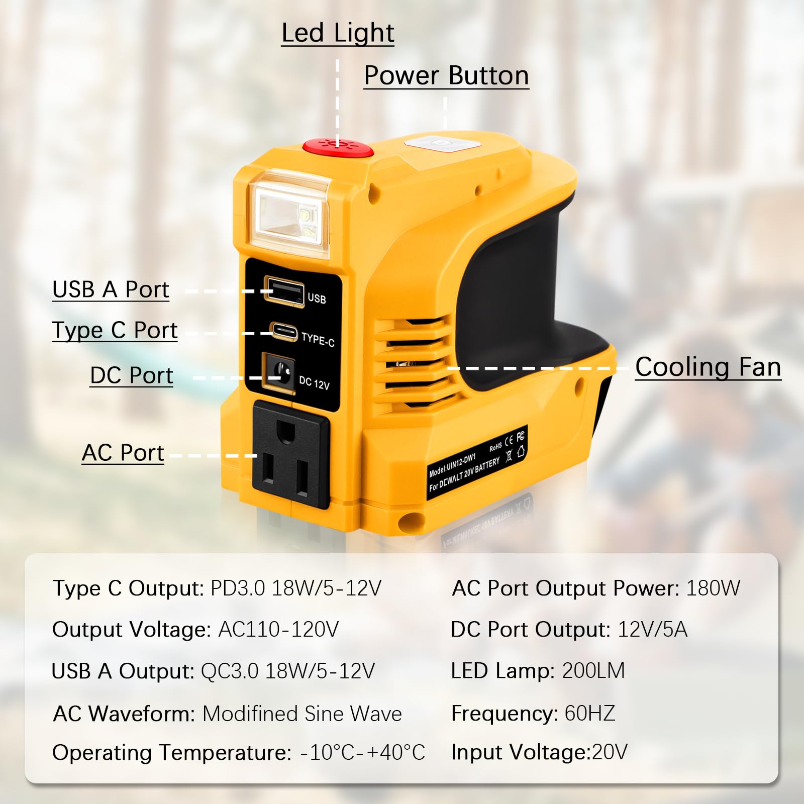 Mrorea Portable Power Inverter Adapter
