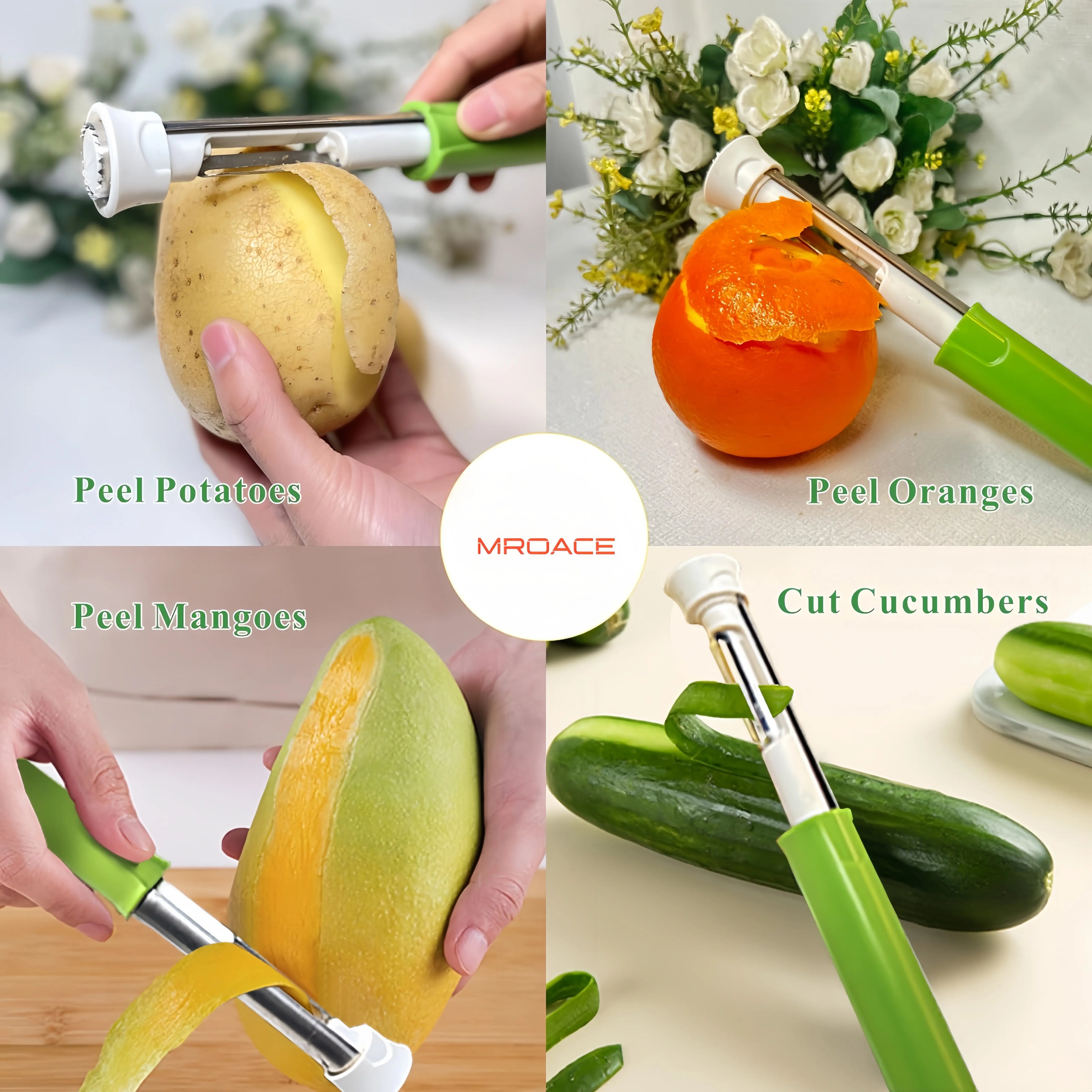 Mrorea 2-in-1 Telescopic Fruit Vegetable Peeling