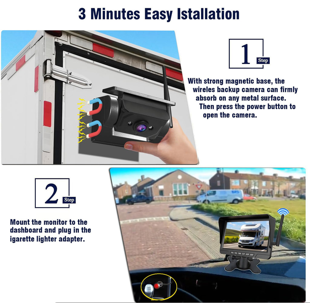 Mrorea Magnetic Solar Wireless Backup Camera