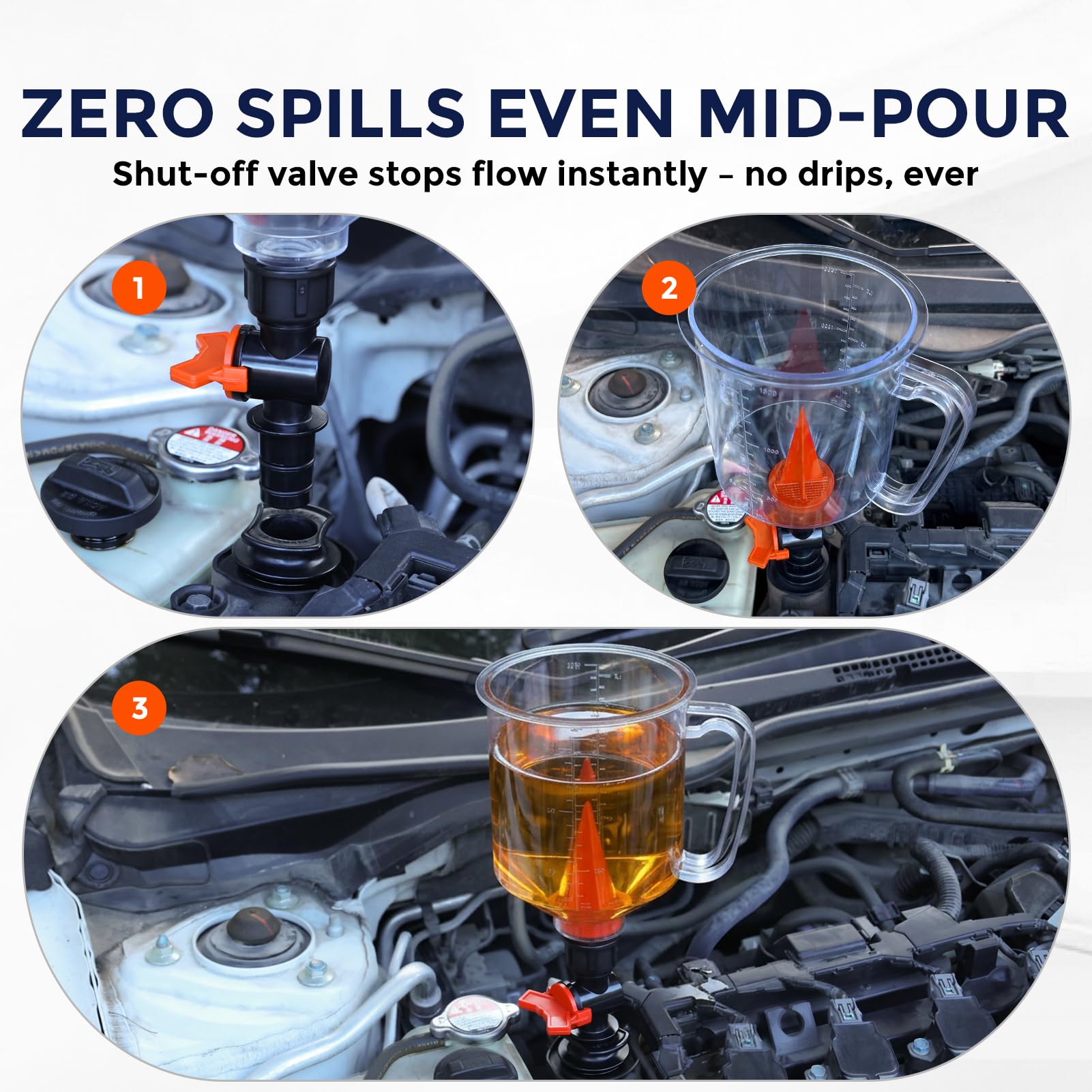 Mrorea Spill-Proof Oil Funnel Kit 51oz