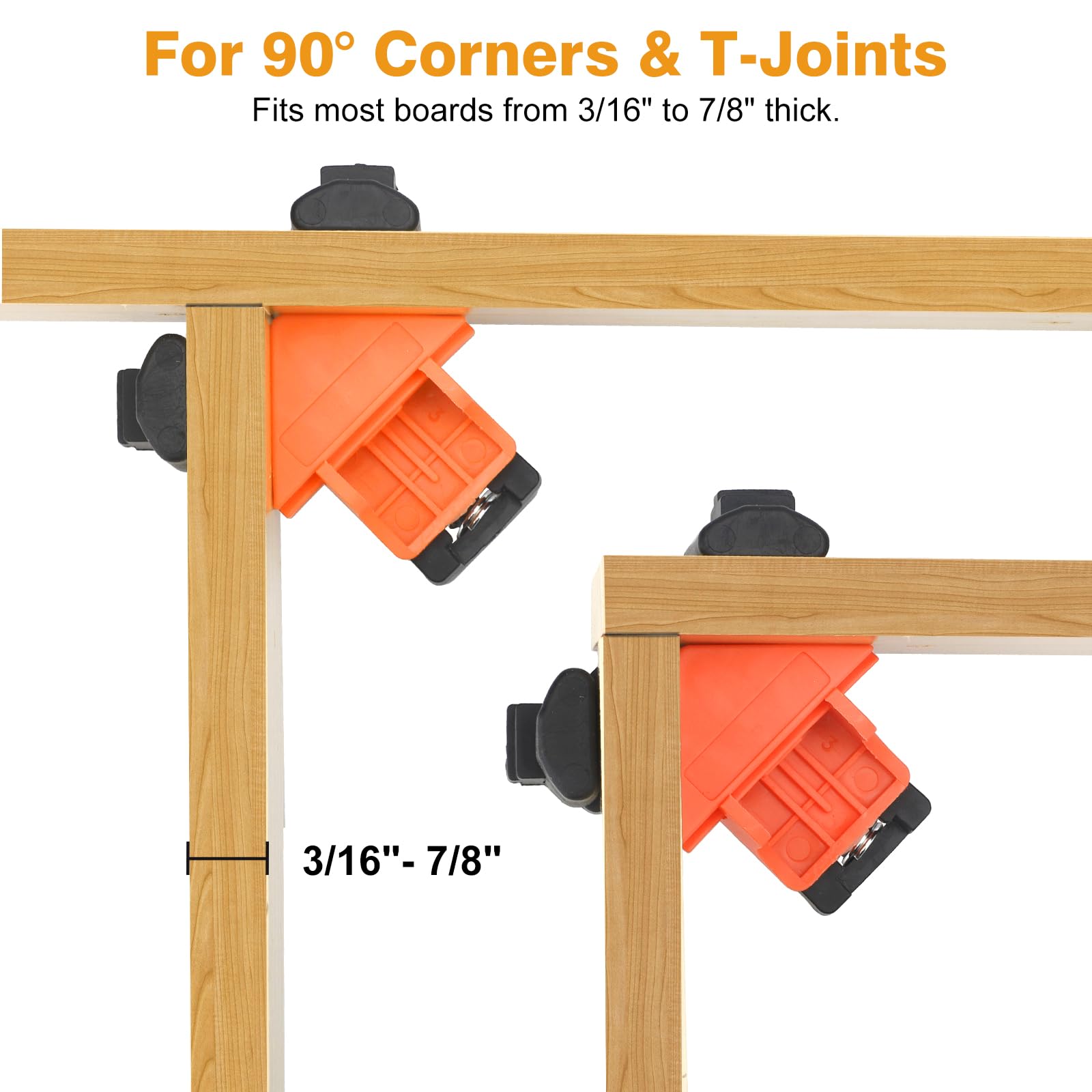 Mrorea 90°Adjustable Spring Loaded Wood Clamps
