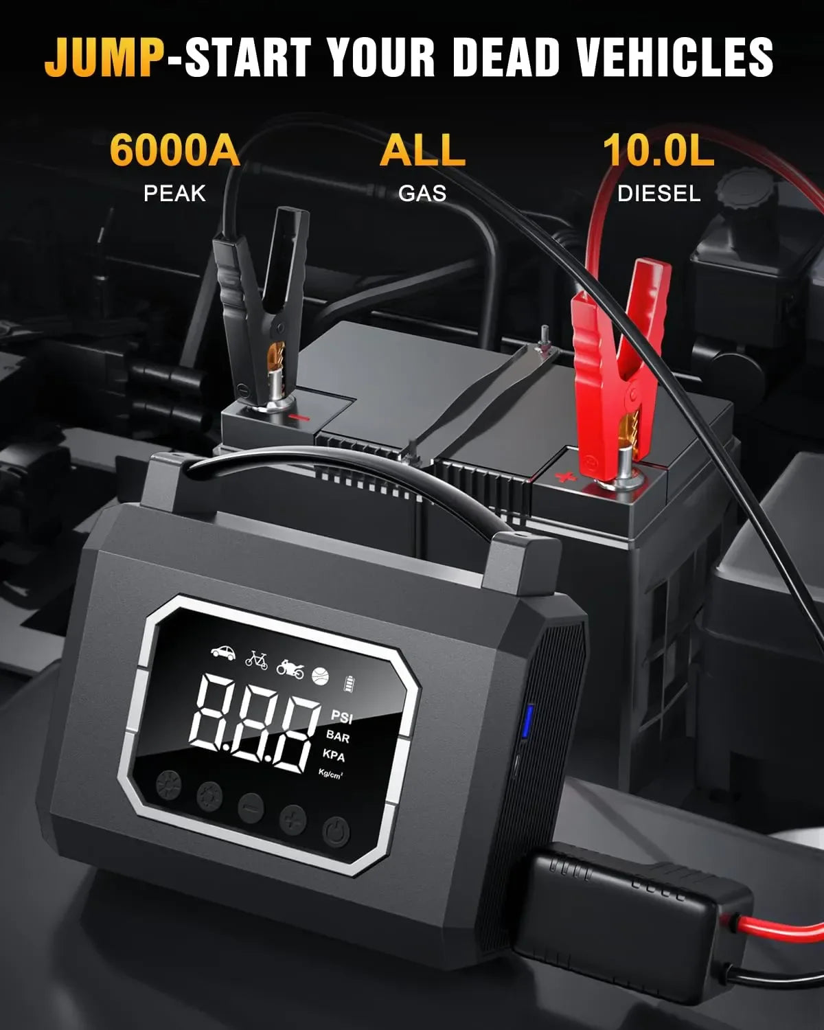 Mrorea 4000A Jump Starter with Air Compressor