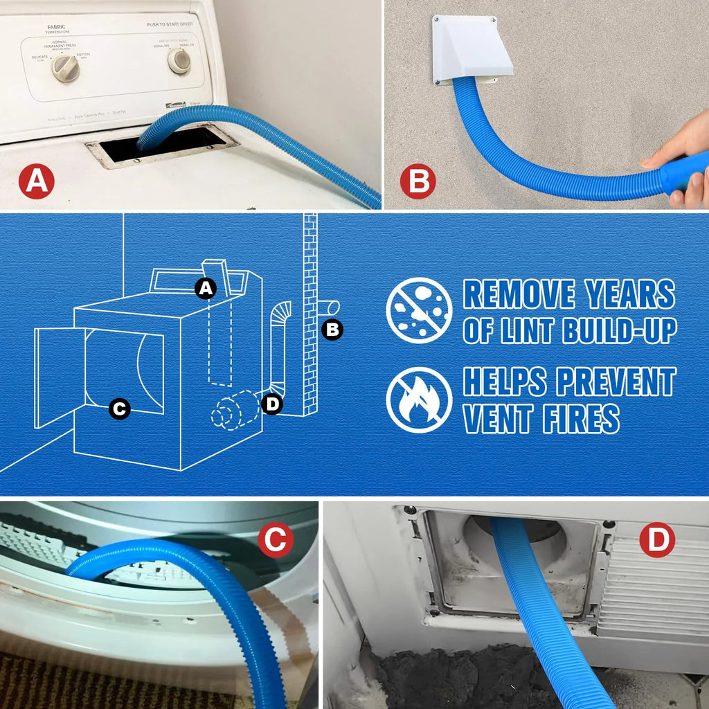 Mrorea Dryer Vent Cleaner Kit with Vacuum Hose Attachment