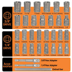 Mrorea 32PCS Impact Bolt Extractor Socket Set