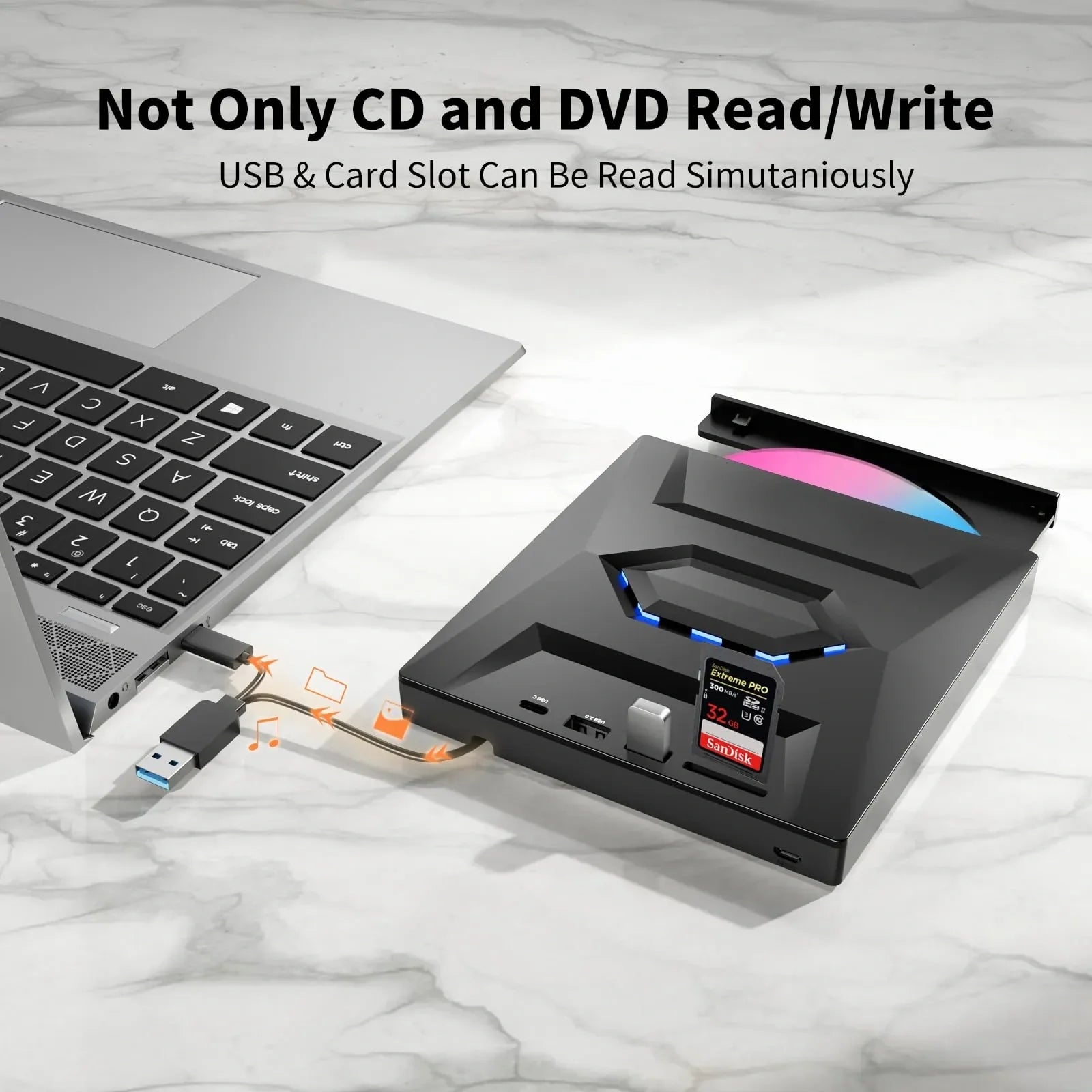 Mrorea Portable External CD/DVD Drive