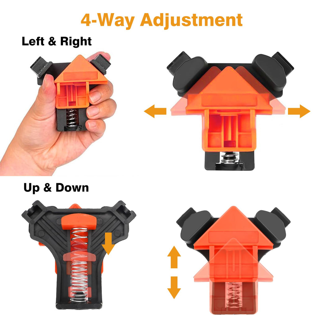 Mrorea 90°Adjustable Spring Loaded Wood Clamps