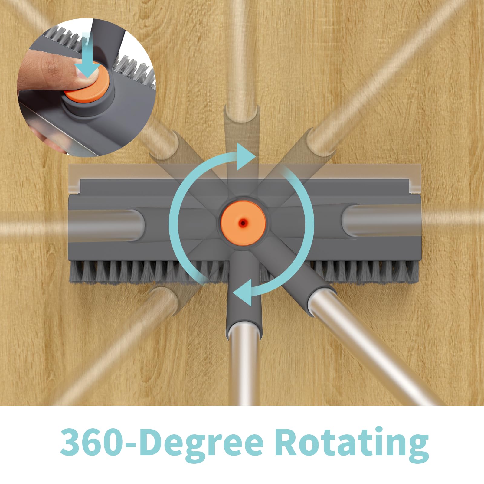 Mrorea 3 in 1 Scrape  Floor Scrub Brush