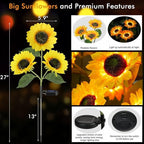 Mrorea Waterproof Realistic Solar LED Sunflower Lights for garden lawn and outdoor maintenance image 3