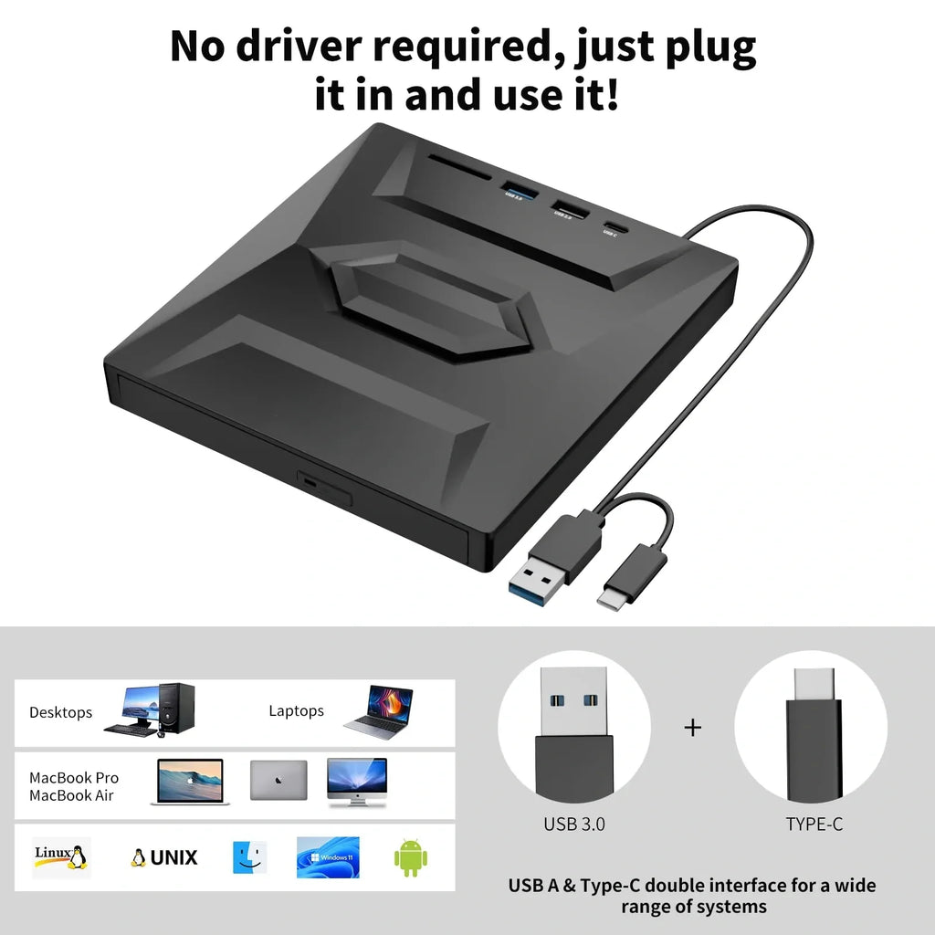Mrorea Portable External CD/DVD Drive