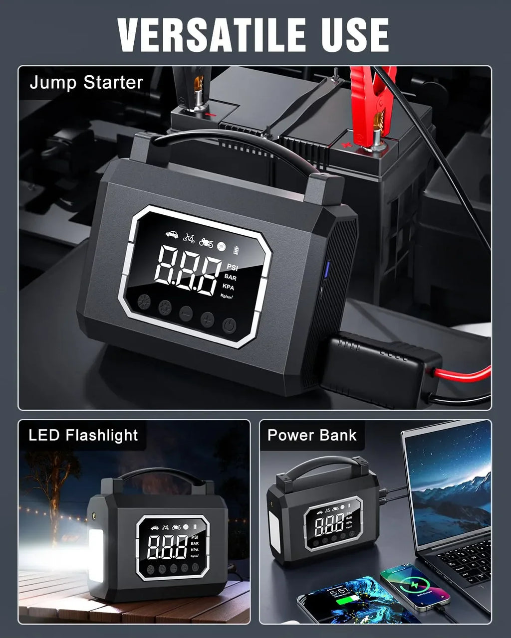 Mrorea 4000A Jump Starter with Air Compressor