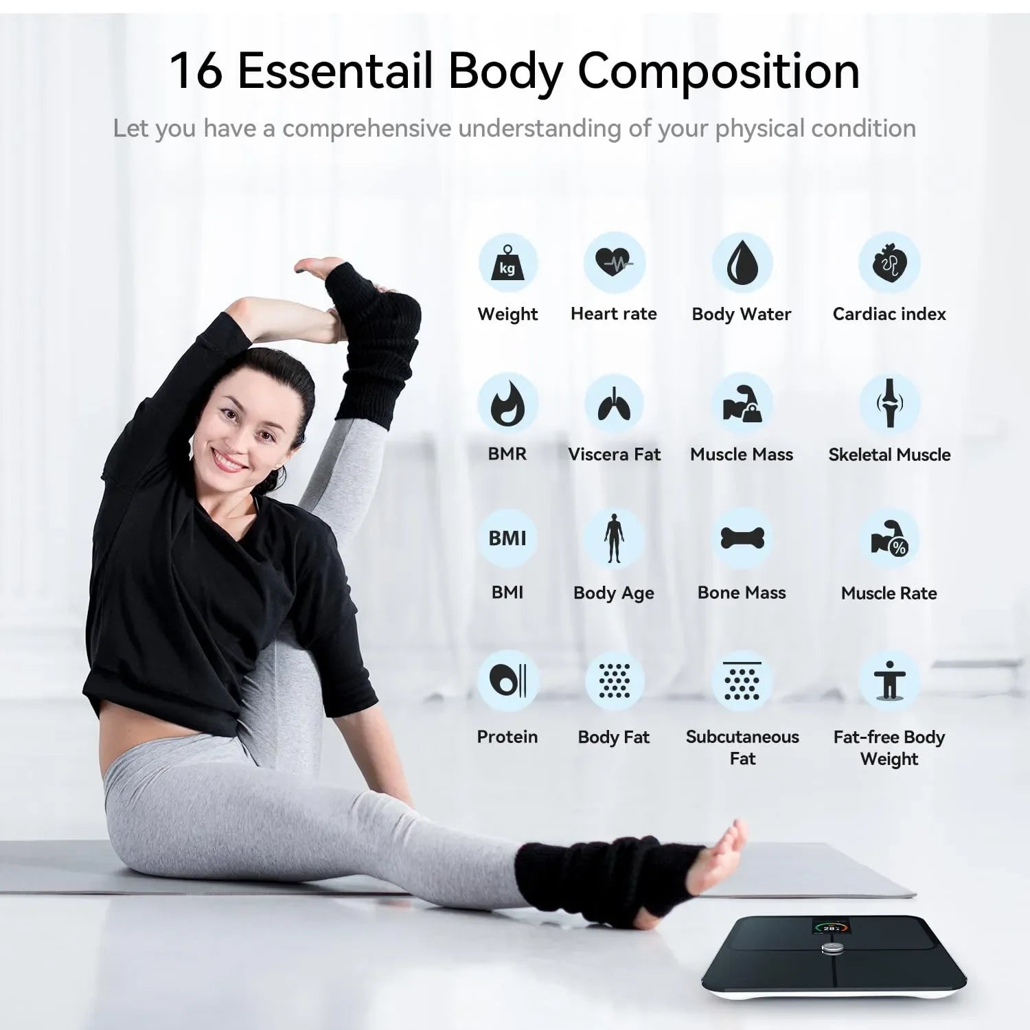 Mrorea High-Accuracy Bluetooth Body Fat Smart Scale