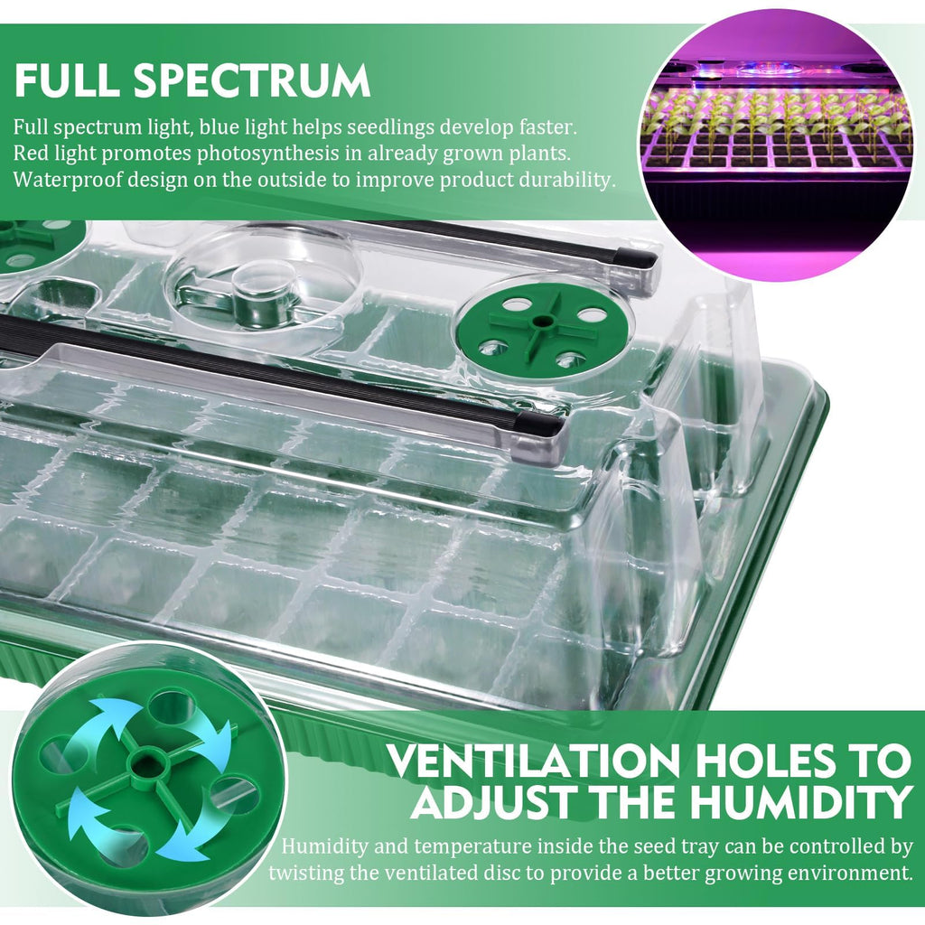 Mrorea Seed Starter Tray with Grow Light Set for garden lawn and outdoor maintenance image 4