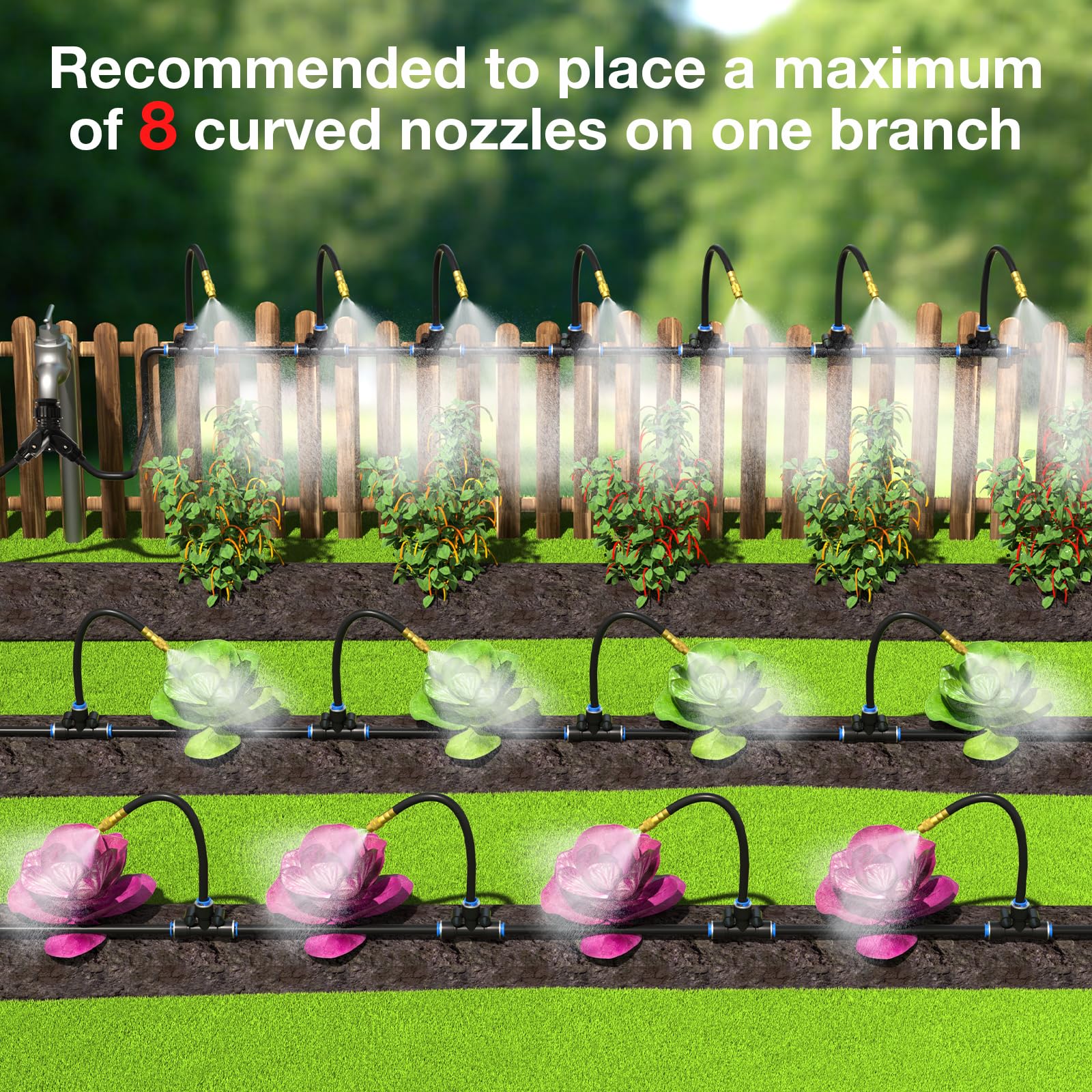 Mrorea Adjustable Copper Nozzle Drip Irrigation System for garden lawn and outdoor maintenance image 4