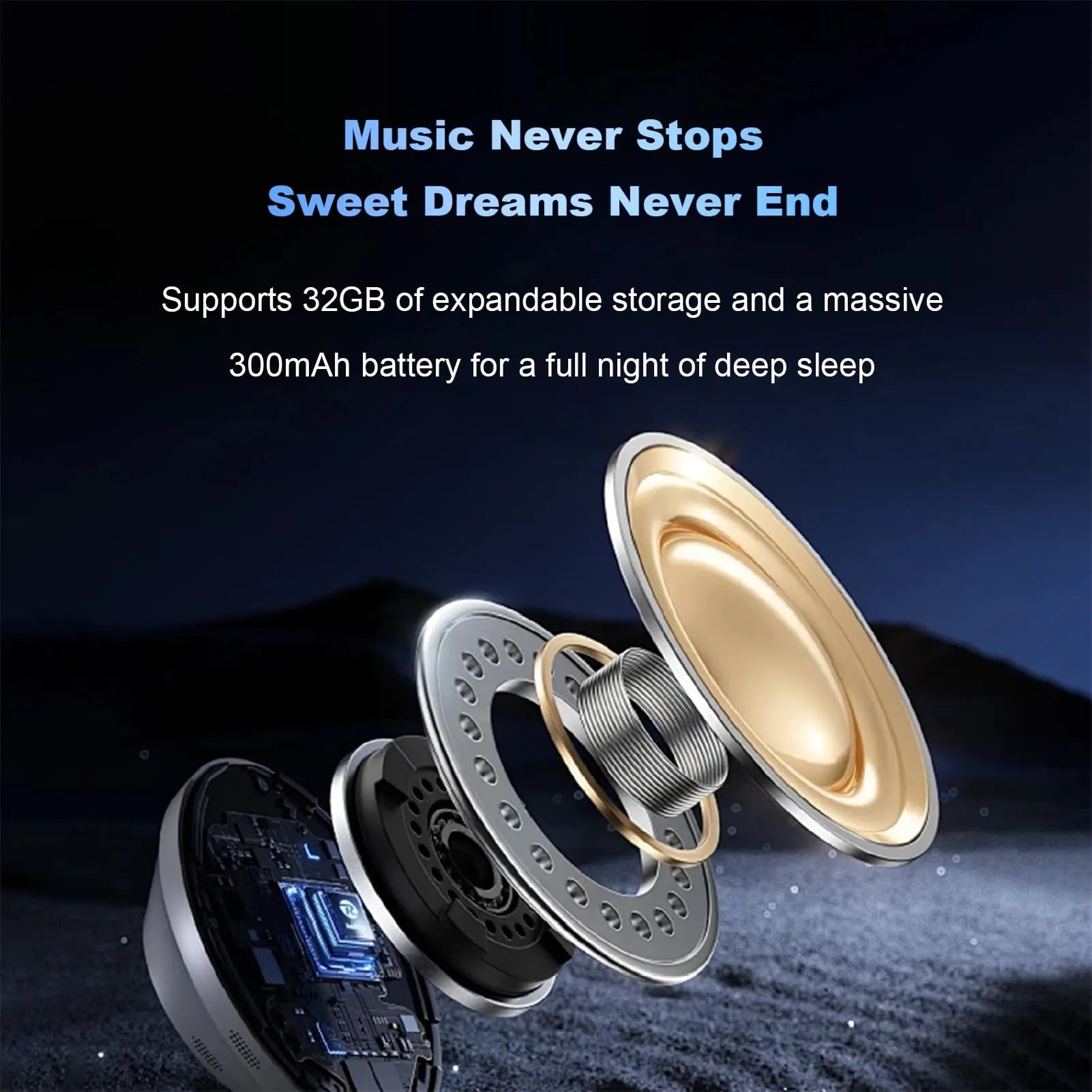 Mrorea Bluetooth Bone Conduction Pillow Speaker