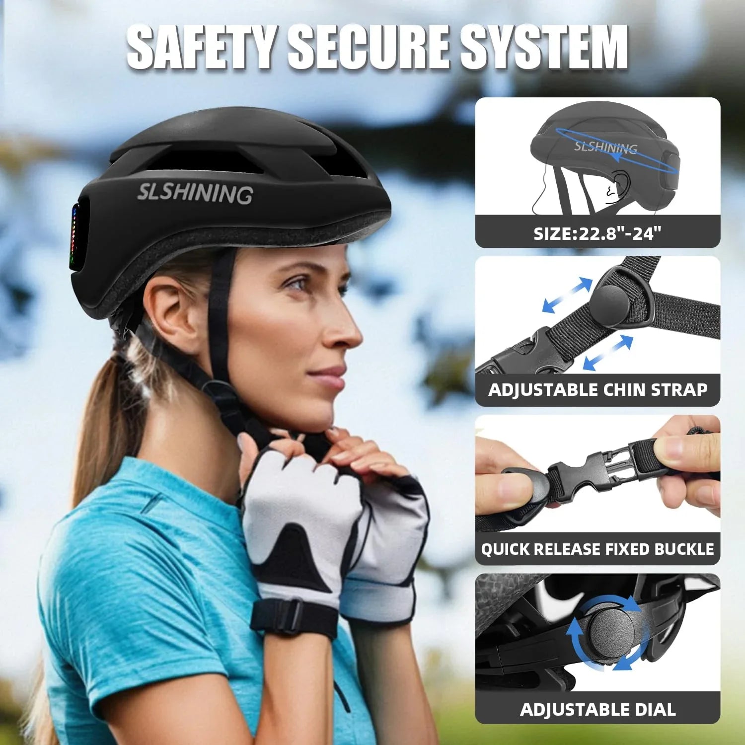 Mrorea Smart Bike Helmet with Light