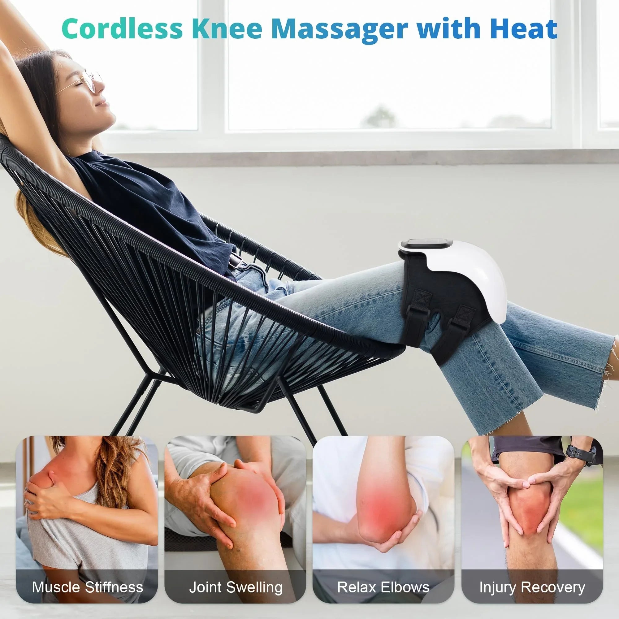Mrorea Cordless Heated Knee Massager for fitness workout and wellness routine image 6