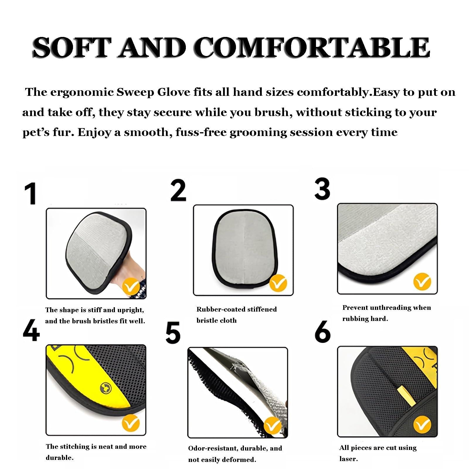 Mrorea Pet Hair Removal Grooming Gloves
